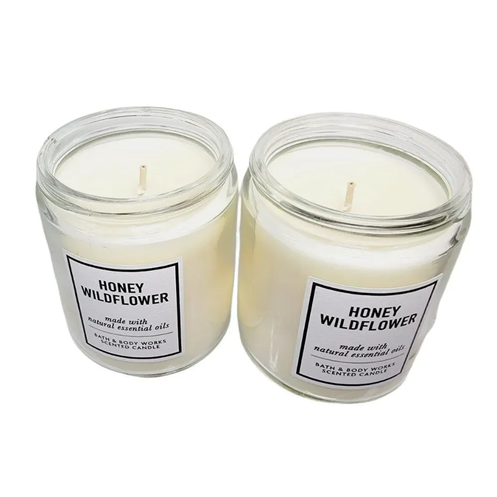 2 Bath & Body Works HONEY WILDFLOWER 1 Wick Medium 7oz Candles NEW - Picture 8 of 11